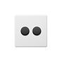 Soho Lighting Primed Paintable 2 Gang 2 -Way Intelligent Dimmer 150W LED (300W Halogen/Incandescent) with Matt Black Switch