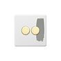 Soho Lighting Primed Paintable 2 Gang 2 -Way 150W LED (300w Halogen/Incandescent) with Brushed Brass Switch