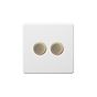 Soho Lighting Primed Paintable 2 Gang 2 -Way Intelligent Dimmer 150W LED (300w Halogen/Incandescent) with Antique Brass Switch