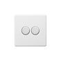 Soho Lighting Primed Paintable 2 Gang 2 -Way Intelligent Dimmer 150W LED (300w Halogen/Incandescent) with Brushed Chrome Switch