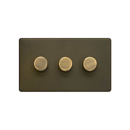 Soho Lighting Bronze 3 Gang 2 -Way Intelligent Dimmer 150W LED (300w Halogen/Incandescent)