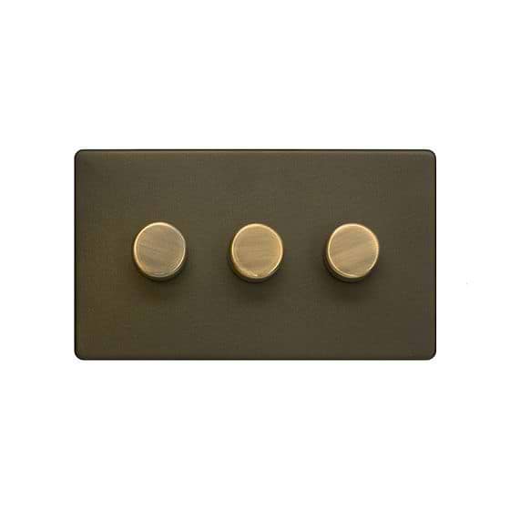 Soho Lighting Bronze 3 Gang 2 -Way Intelligent Dimmer 150W LED (300w Halogen/Incandescent)