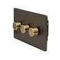 Soho Lighting Bronze 3 Gang Intelligent Trailing Dimmer Screwless 150W LED (300w Halogen/Incandescent)