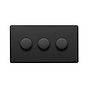 Soho Lighting Matt Black 3 Gang 400W LED Dimmer Switch