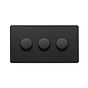 Soho Lighting Matt Black 3 Gang 2-Way Intelligent Dimmer 150W LED (300W Halogen/Incandescent)