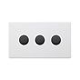 Soho Lighting Primed Paintable 3 Gang 2 -Way Intelligent Dimmer 150W LED (300w Halogen/Incandescent) with Matt Black Switch