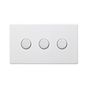 Soho Lighting Primed Paintable 3 Gang 2 -Way Intelligent Dimmer 150W LED (300w Halogen/Incandescent) with Brushed Chrome Switch