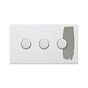 Soho Lighting Primed Paintable 3 Gang 2 -Way Intelligent Dimmer 150W LED (300w Halogen/Incandescent) with Brushed Chrome Switch