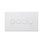 Soho Lighting Primed Paintable 4 Gang 2 Way Intelligent Dimmer Switch 150W LED (300w Halogen/Incandescent) with White Switch