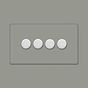 Soho Lighting Primed Paintable 4 Gang 2 -Way Intelligent Dimmer 150W LED (300w Halogen/Incandescent) with Brushed Chrome Switch