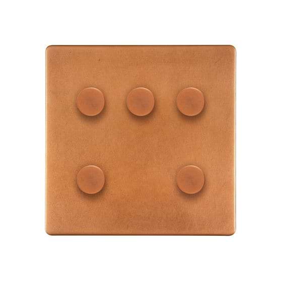 Soho Lighting Antique Copper 5 Gang 2 -Way Intelligent Dimmer 150W LED (300w Halogen/Incandescent)  