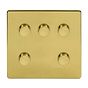 Soho Lighting Brushed Brass 5 Gang 2 -Way Intelligent Dimmer 150W LED (300w Halogen/Incandescent) 