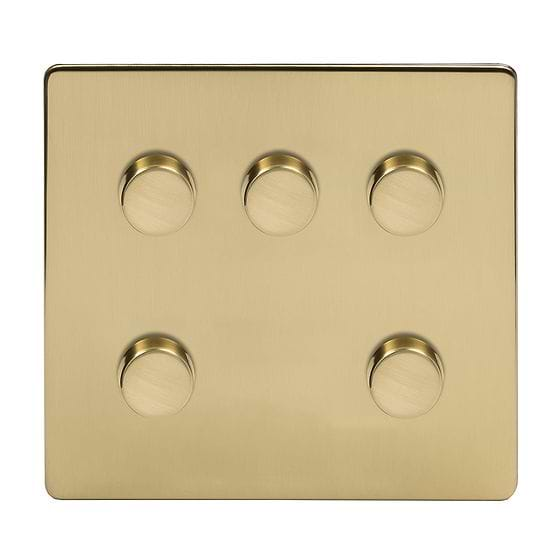 Brushed brass 5 gang dimmer switch