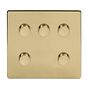 Brushed brass 5 gang dimmer switch