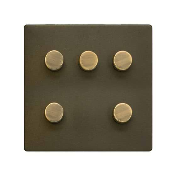 Soho Lighting Bronze 5 Gang 2 -Way Intelligent Dimmer 150W LED (300w Halogen/Incandescent)