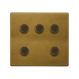 Old Brass 5 Gang Dimmer Switch
