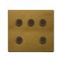 Soho Lighting Old Brass 5 Gang 2 -Way Intelligent Dimmer 150W LED (300w Halogen/Incandescent) 