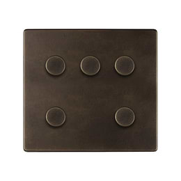 Vintage Brass 5 Gang Dimmer Switch