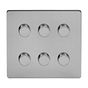 Brushed Chrome 6 Gang Dimmer Switch