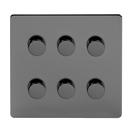 Black Nickel 6 Gang Dimmer Switch