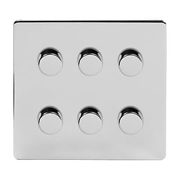 6 Gang Polished Chrome Dimmer