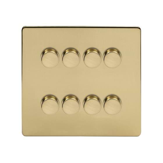 Brushed Brass 8 Gang Dimmer Switch