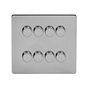 Soho Lighting Brushed Chrome 8 Gang 2 Way Intelligent Trailing Dimmer Switch Screwless