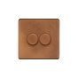 Soho Lighting Antique Copper 2 Gang 400W LED Dimmer Switch