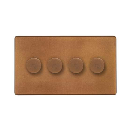 Soho Lighting Antique Copper 4 Gang 400W LED Dimmer Switch