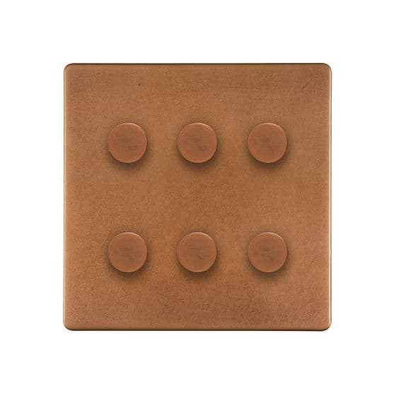 Antique Copper 6 Gang Dimmer Switch
