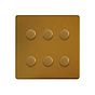 Antique Gold 6 Gang Dimmer Switch
