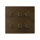 Vintage Brass 6 Gang Dimmer Switch
