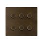 Soho Lighting Vintage Brass 6 Gang 2 -Way Intelligent Dimmer LED 150W LED (300w Halogen/Incandescent)