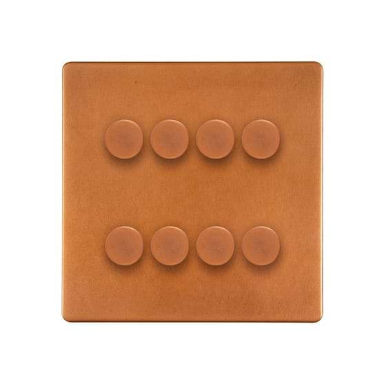 Soho Lighting Antique Copper 8 Gang 2 -Way Intelligent Dimmer 150W LED (300W Halogen/Incandescent)