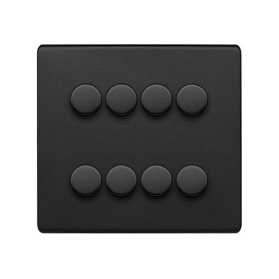Soho Lighting Matt Black 8 Gang 2-Way Intelligent Dimmer 150W LED (300W Halogen/Incandescent