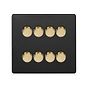 Soho Lighting Matt Black & Brushed Brass 8 Gang 2 -Way Intelligent Dimmer LED 150W (300W Halogen/Incandescent)