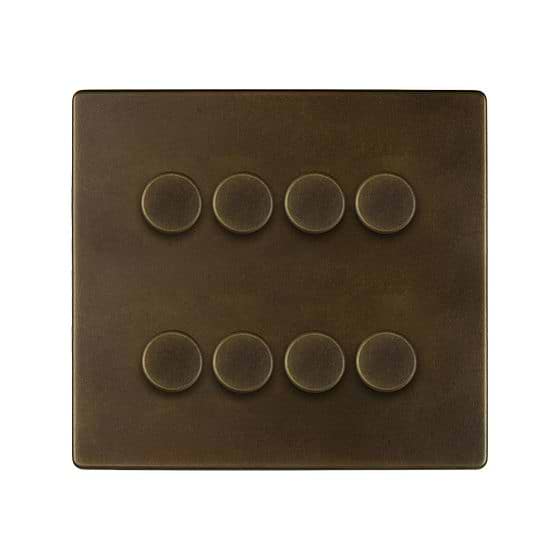 Vintage Brass 8 Gang Dimmer Switch
