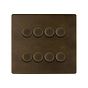 Vintage Brass 8 Gang Dimmer Switch
