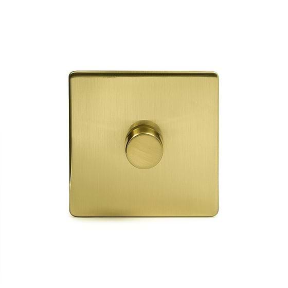 Soho Lighting Brushed Brass 1 Gang 400W LED Dimmer Switch