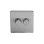 Brushed Chrome 2 Gang Dimmer Switch
