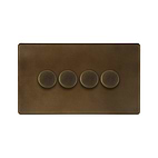 Vintage Brass 4 Gang Dimmer Switch
