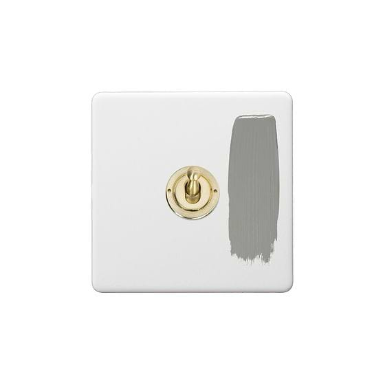 Soho Lighting Primed Paintable 1 Gang Toggle Light Switch 2 Way with Brushed Brass Switch