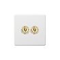 Soho Lighting Primed Paintable 2 Gang Toggle Switch 2-Way with Brushed Brass Switch