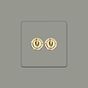 Soho Lighting Primed Paintable 2 Gang Toggle Switch 2-Way with Brushed Brass Switch