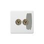 Soho Lighting Primed Paintable 2 Gang Toggle Switch 2-Way with Antique Brass Switch
