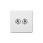 Soho Lighting Primed Paintable 2 Gang Toggle Switch 2-Way with Brushed Chrome Switch