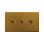 Soho Lighting Antique Gold 3 Gang 2 Way Toggle Switch 