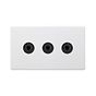 Soho Lighting Primed Paintable 3 Gang 2 Way Toggle Switch with Matt Black Switch