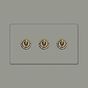 Soho Lighting Primed Paintable 3 Gang 2 Way Toggle Switch with Antique Brass Switch