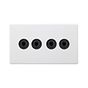 Soho Lighting Primed Paintable 4 Gang 2 Way Toggle Switch with Matt Black Switch
